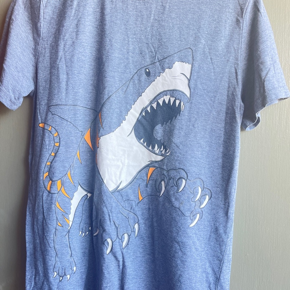 Blue T-Shirt with Shark Graphic